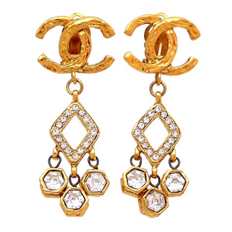 preowned chanel earring|authentic vintage Chanel earrings.